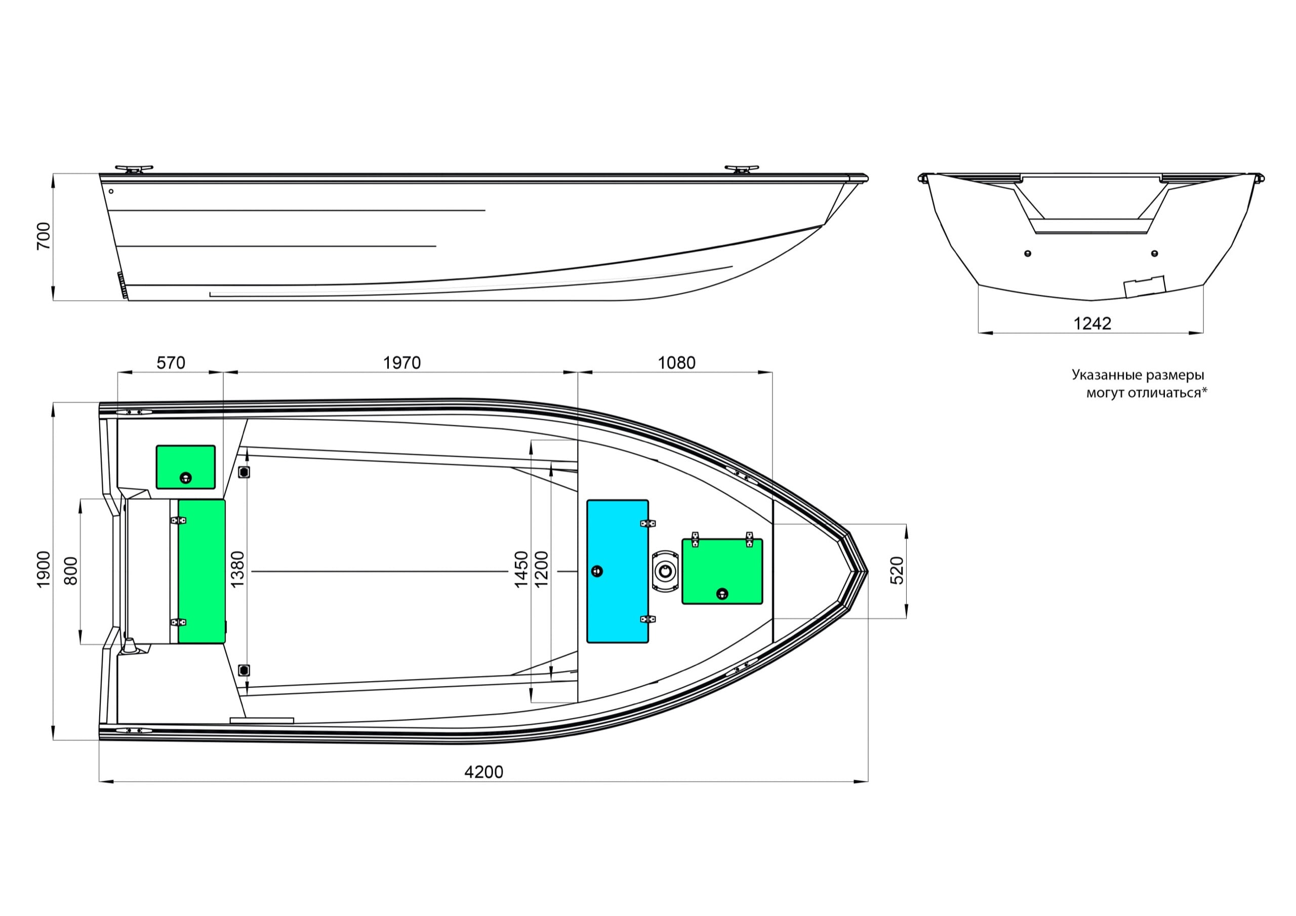Габаритные размеры Windboat 4.2 Evo