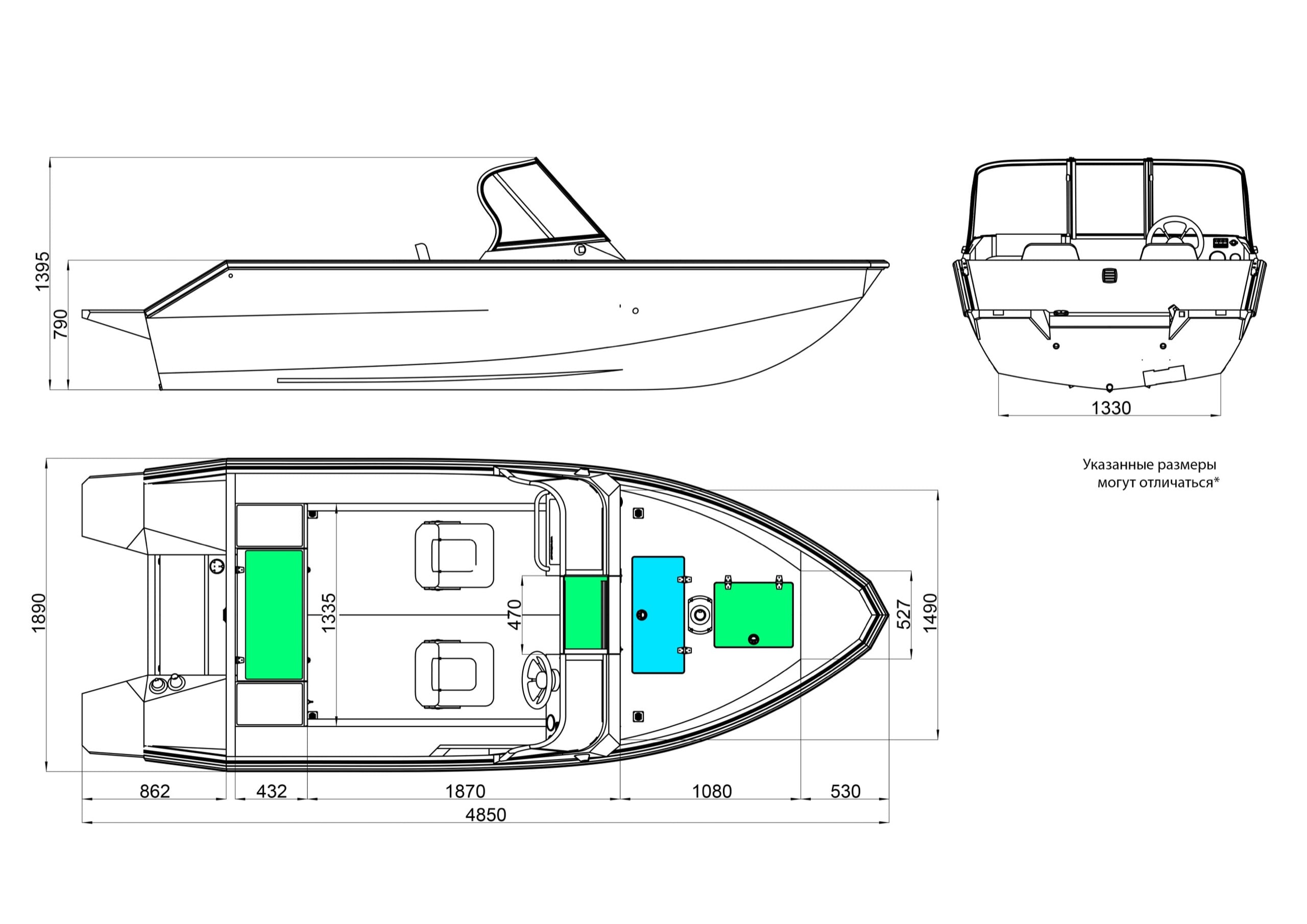 Габаритные размеры Windboat 4.5 DCX