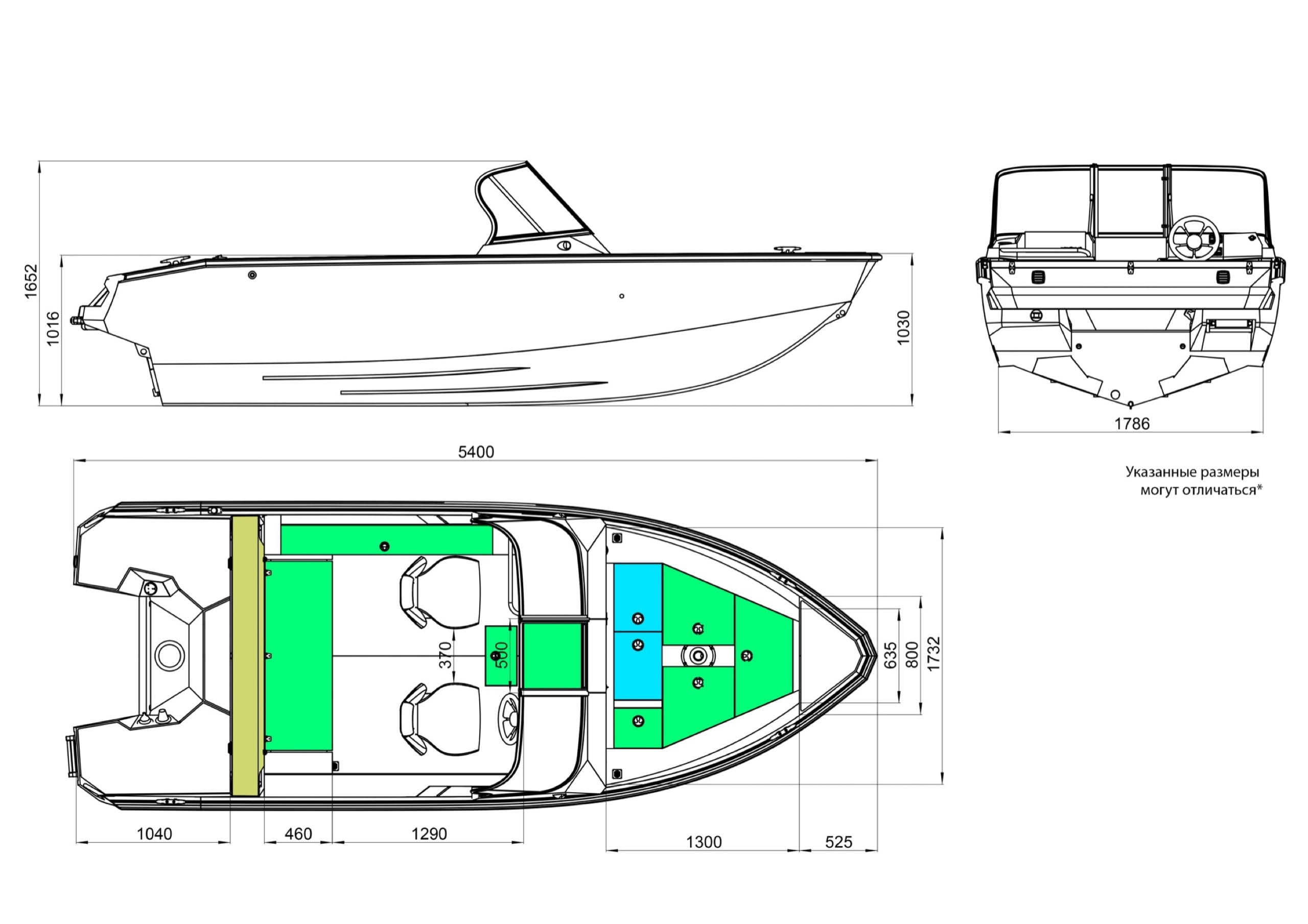 Габаритные размеры Windboat 4.9 DCX