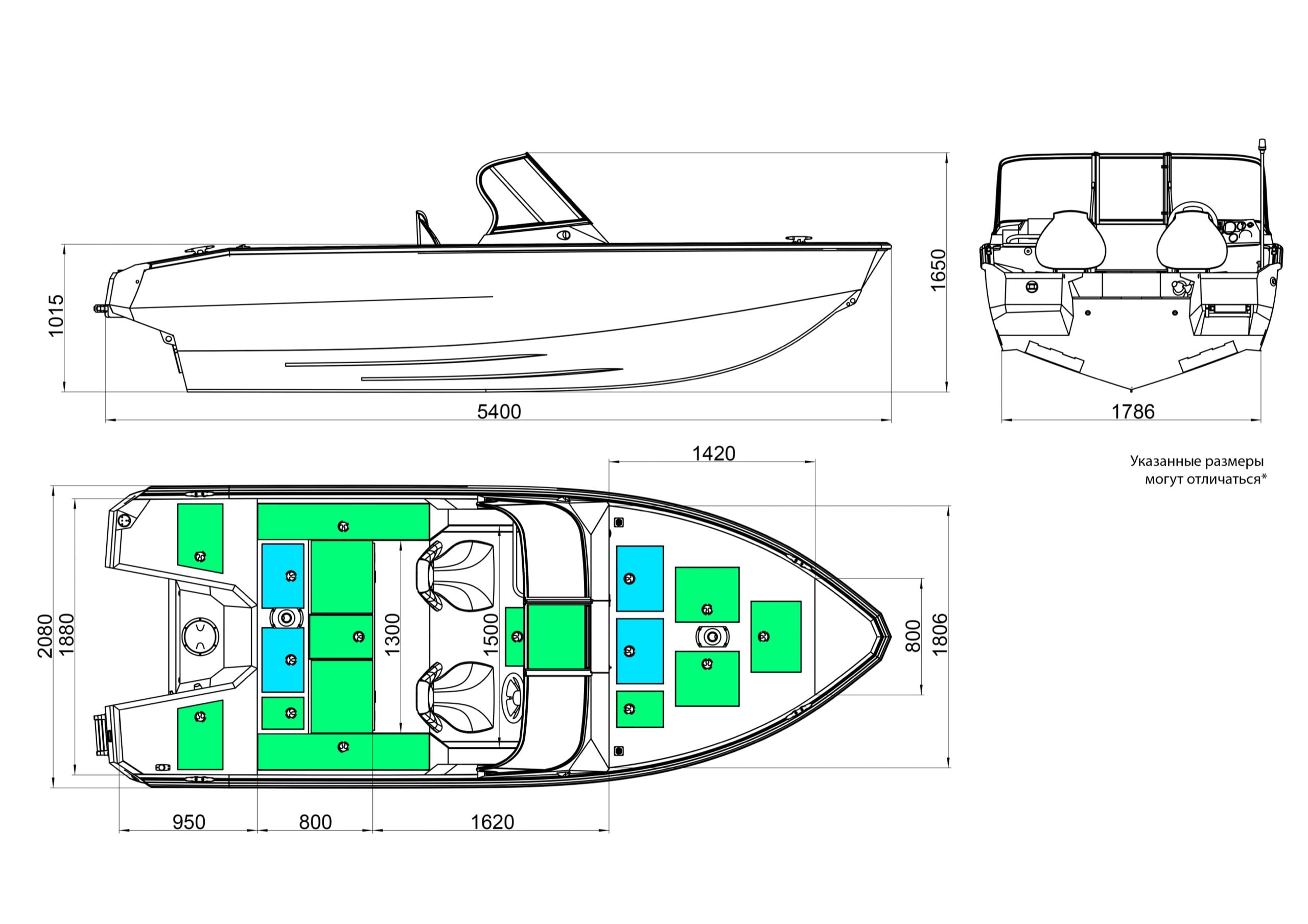 Габаритные размеры Windboat 4.9 EvoFish